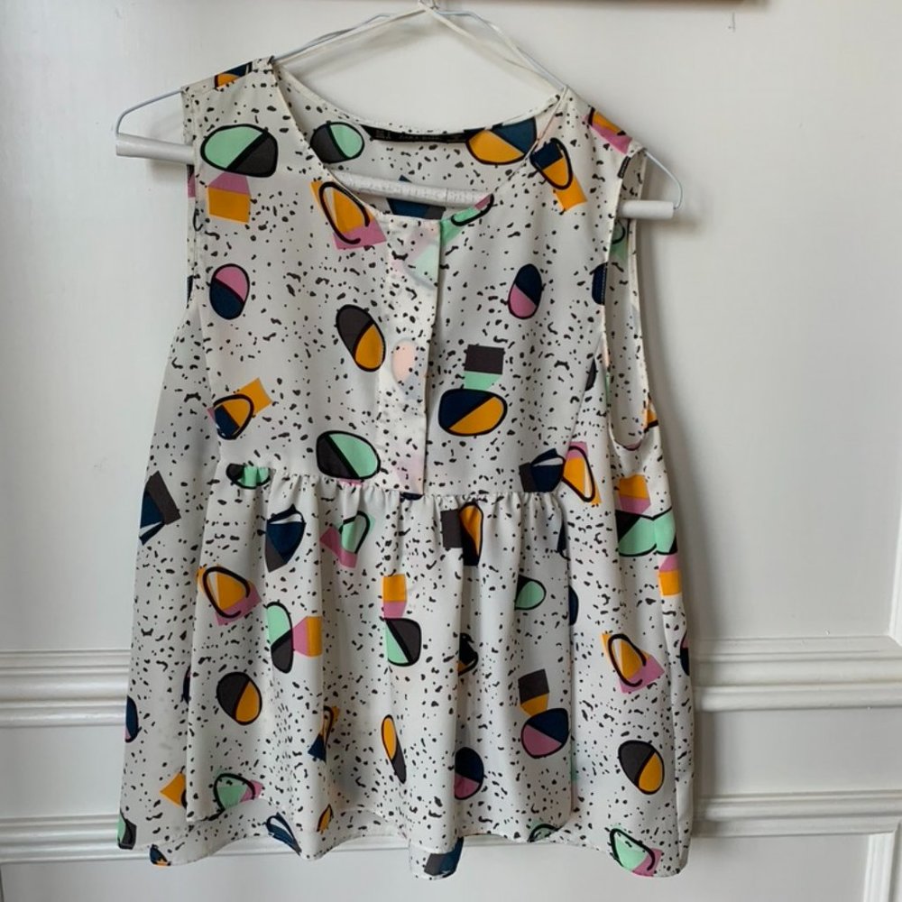 Zara Geometric Print Top